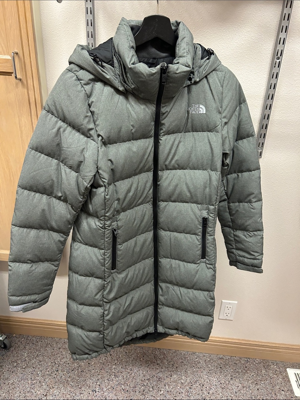 The North Face Women's Heather Grey Long Puffer Coat